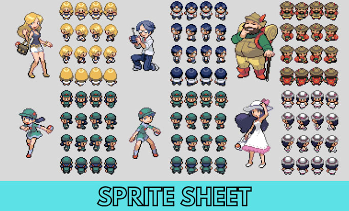 Haré hoja de sprite de arte pixel personalizado, personaje de juego ...