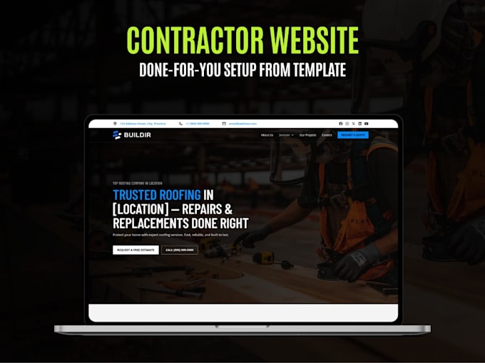 set up a contractor website using my 8 page webflow template