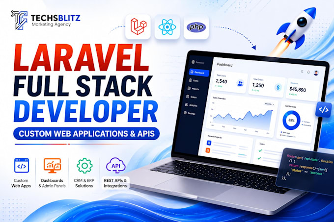 develop custom laravel web applications and business websites