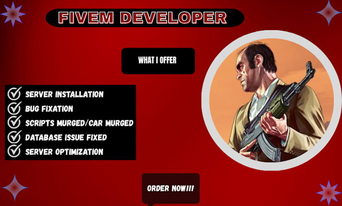 develop custom script, fivem developer, fivem server, mlo, map mod,hud UI