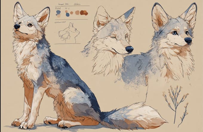 create a furry reference sheet of your character