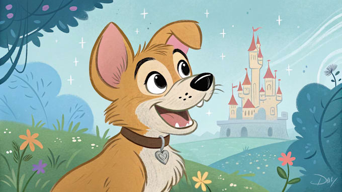 pet portrait into cute disney style