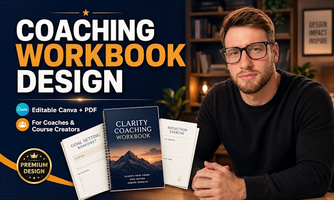editable coaching workbook for coaches, canva coaching workbook design
