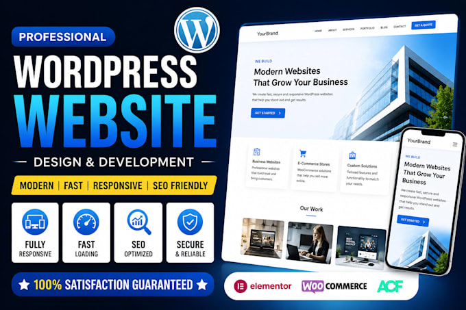 design a professional wordpress website for business or ecommerce
