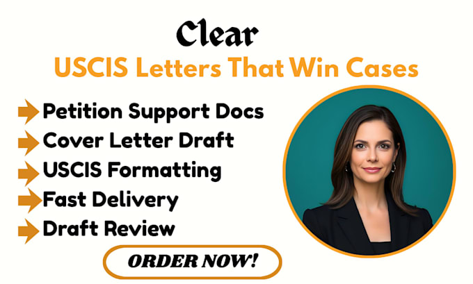 draft a professional uscis cover letter and petition support documents