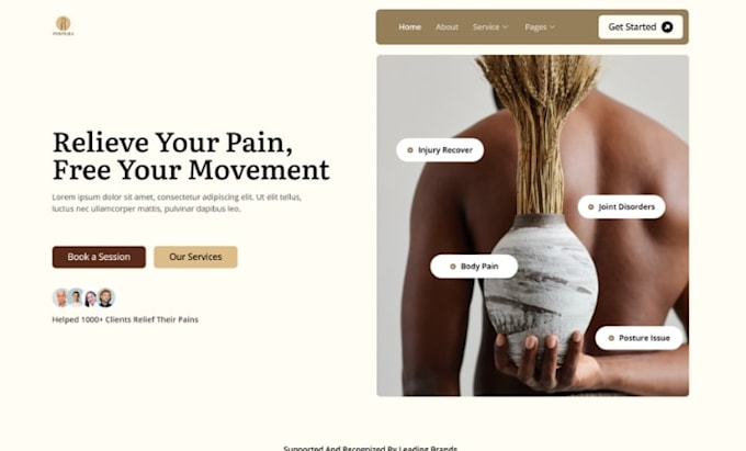 design wix chiropractor website opteraphy website rehabilitation center website