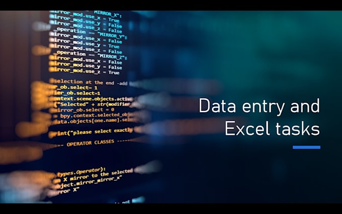 do data entry and excel tasks