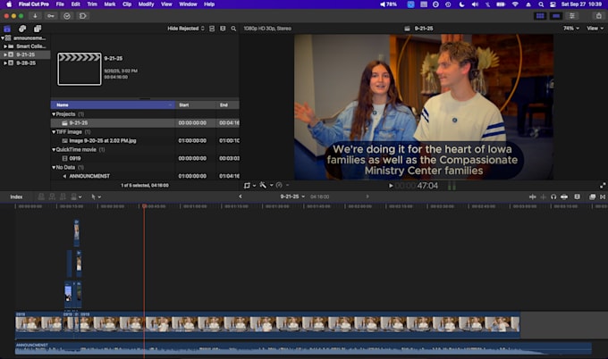 edit your video and mix the audio