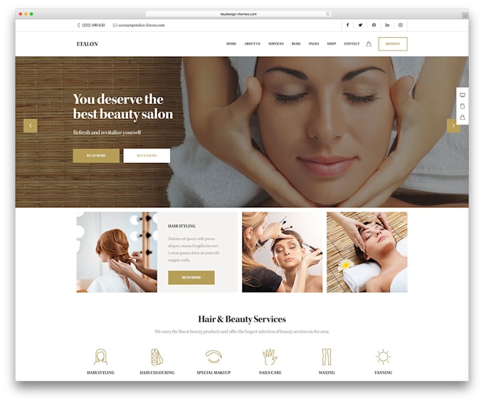 create beauty website, skincare, salon, cosmetic, spa website