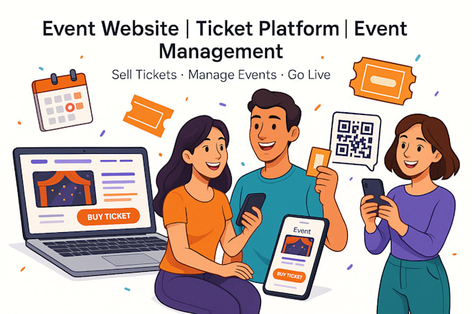 build event website, event ticket website, event management website, eventbrite