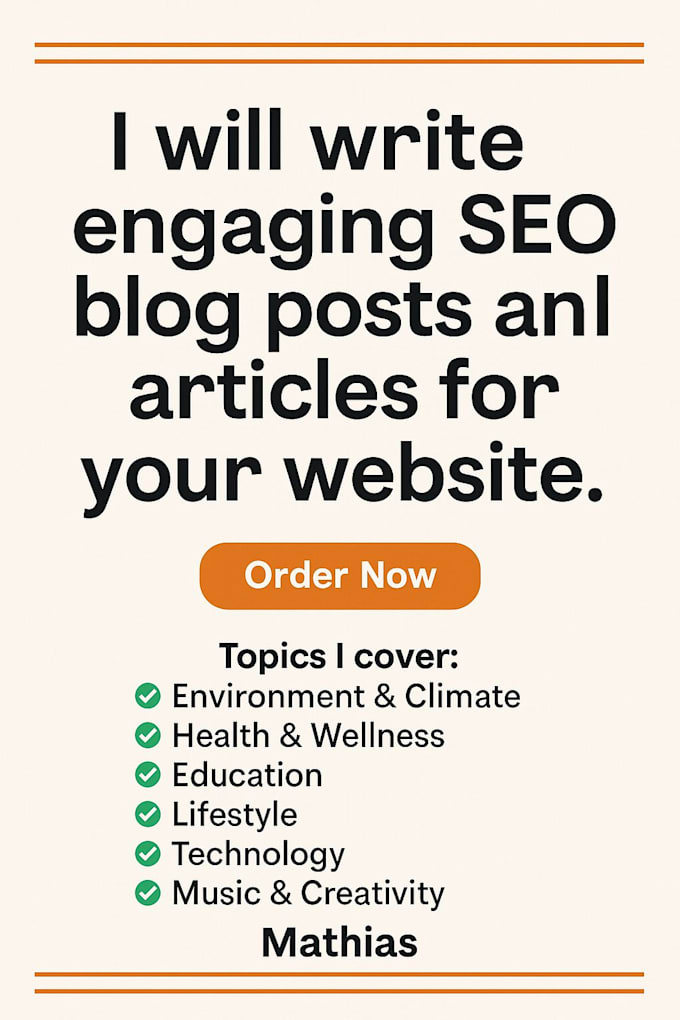 write engaging SEO blog posts and artcles for your website