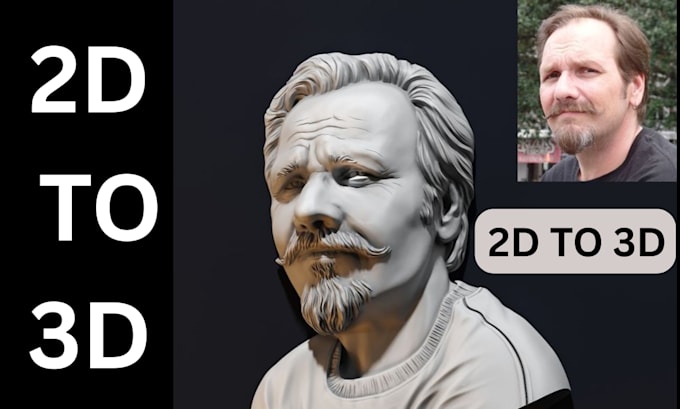convert 2d to 3d model from image or sketch drawing for stl file 3d printing