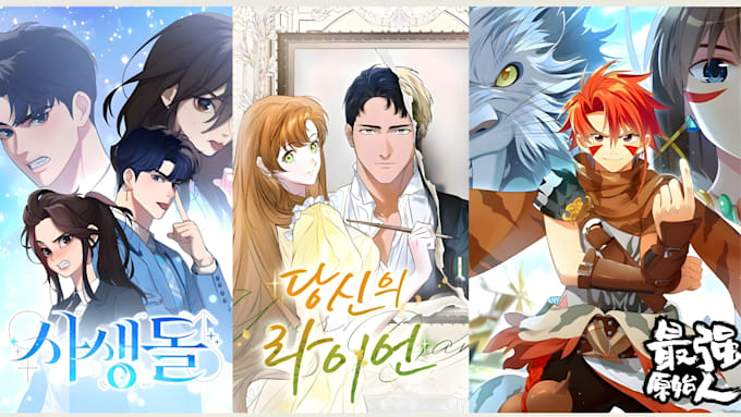 design webtoon, light novel, webcomic, graphic novel, manga and shonen covers