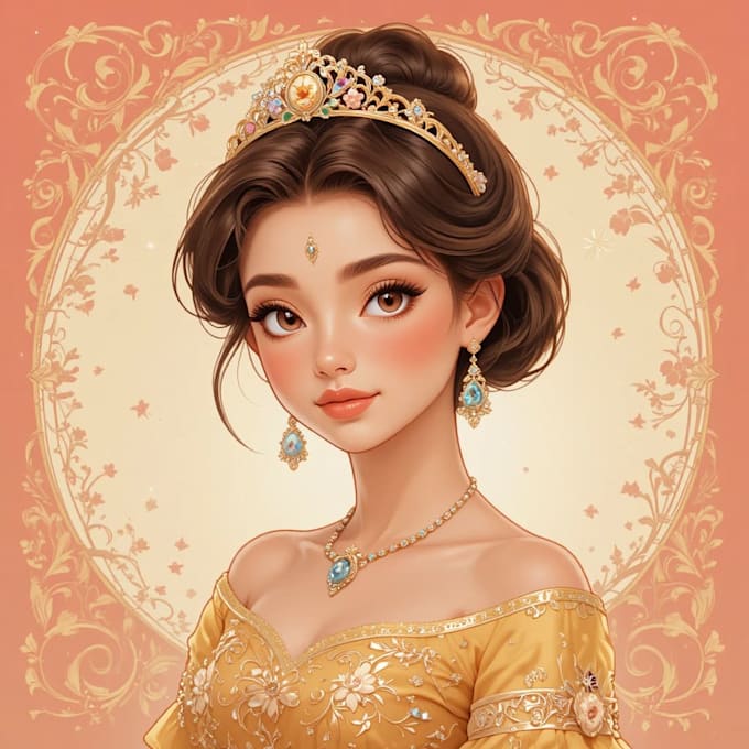 create a beautiful disney style portrait