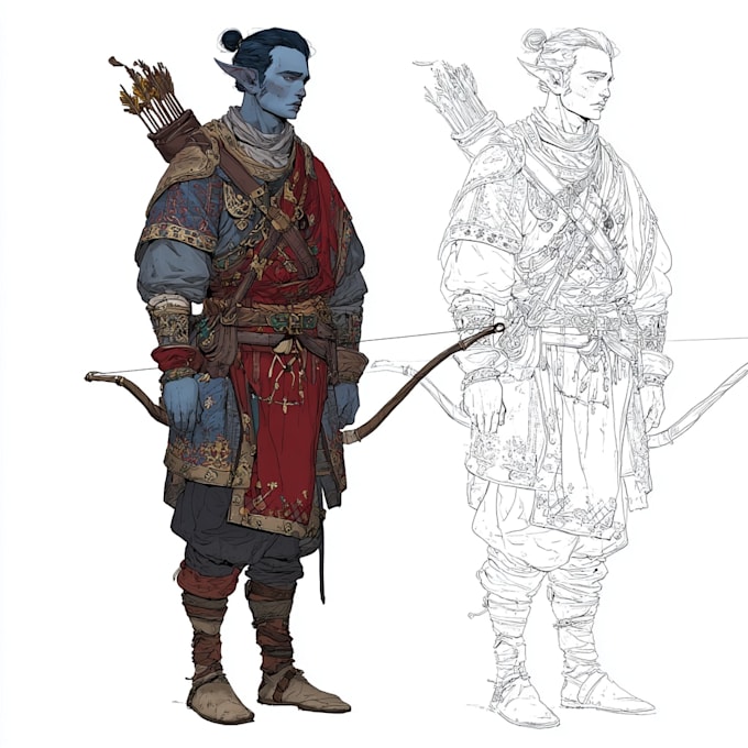 Draw fantasy or game character design dnd art by Zagerwer | Fiverr