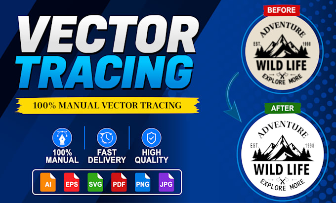 manually vectorize, redraw, and recreate your logo or image