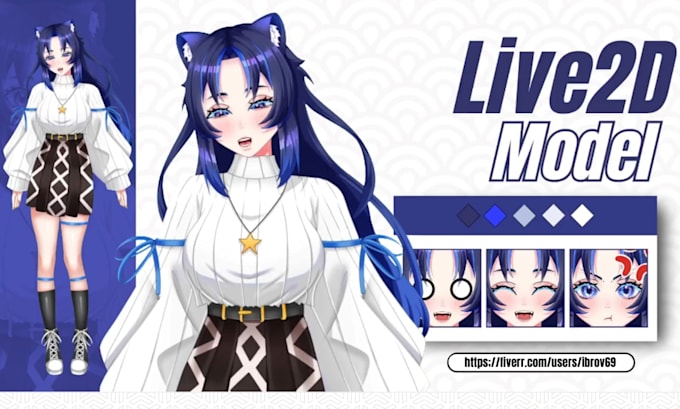 create live2 vtuber model, anime avatar, live 2d rigging vtuber character design