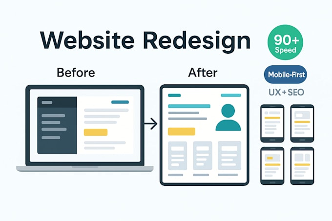 redesign website with a mobile first UI