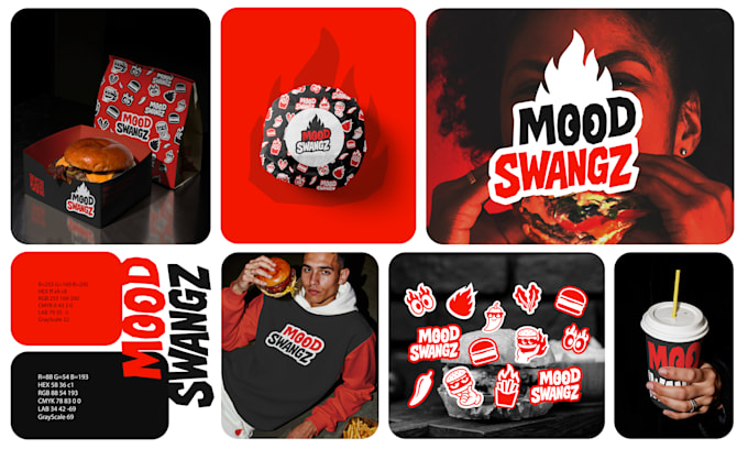 do fast food logo, restaurant branding with brand book