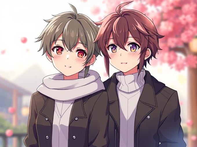 draw cool anime couple for you