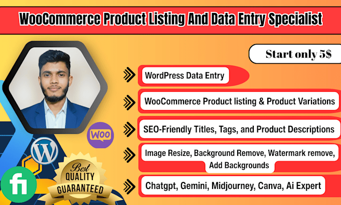 do woocommerce product listing and data entry