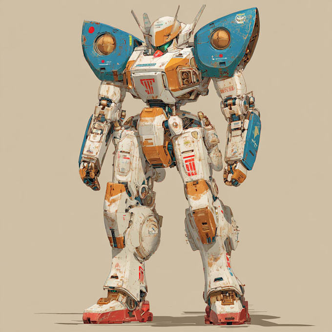 illustrate powerful mecha illustrations with strong anatomy