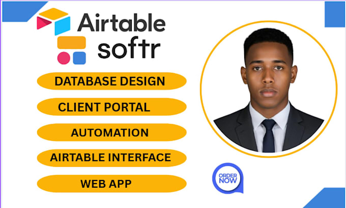 build airtable database softr, airtable automation, interface, client portal