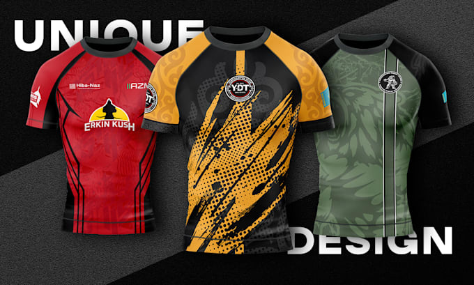 design custom MMA rashguard with unique style