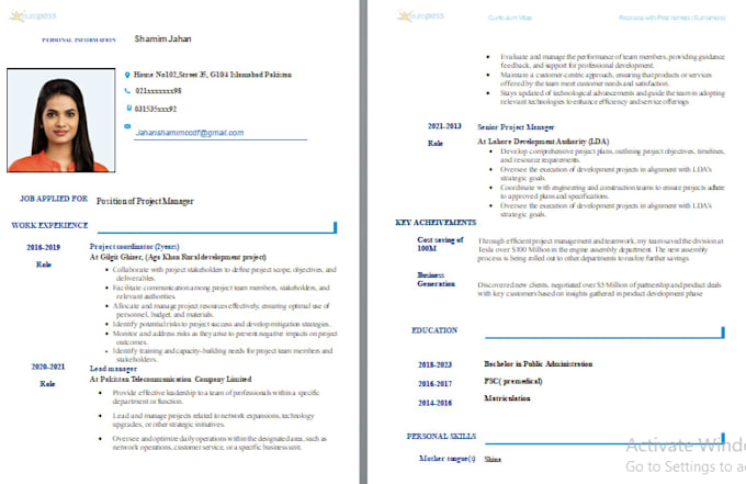 write a professional resume, CV, cover letter
