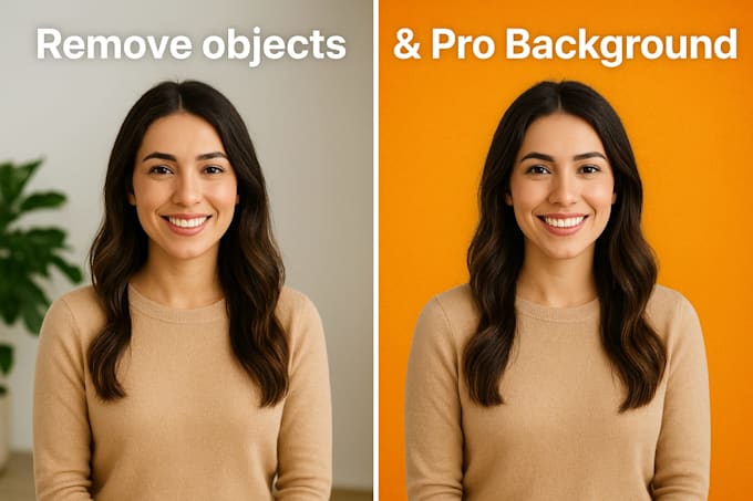 remove any object, and create a professional background