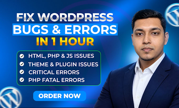 fix wordpress issues, bugs, errors and fix wordpress website