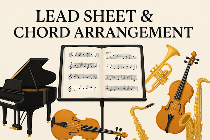 Make a lead sheet chord arrangement for your song music piano violin ...