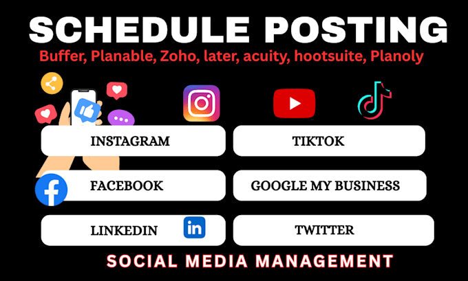 do schedule posting across your profiles using buffer, planable, hootsuite, zoho