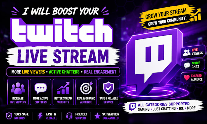 promote your twitch live stream to increase real live viewers and active chat