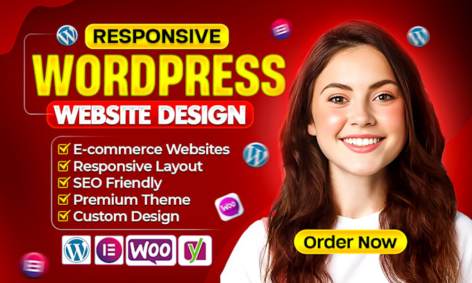 create a wordpress website, ecommerce store or woocommerce online shop elementor