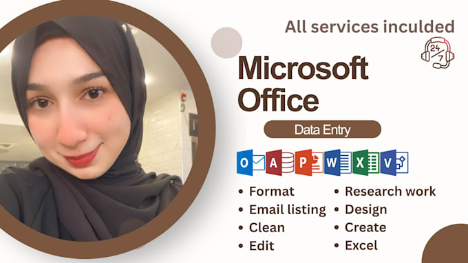 data entry, format,  research, design, email listing in excel