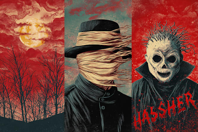design horror retro comic art and vintage comic cover poster