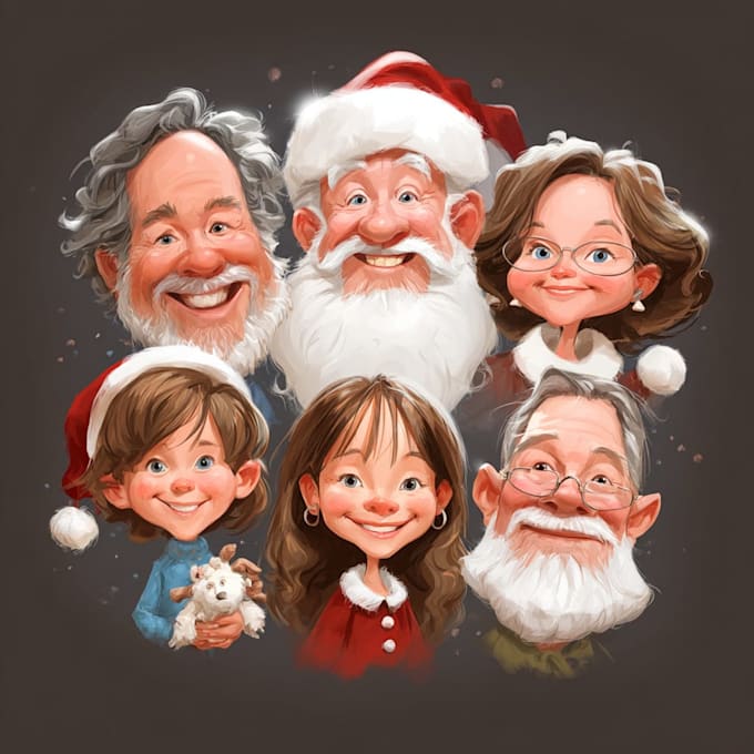draw christmas cartoon caricature