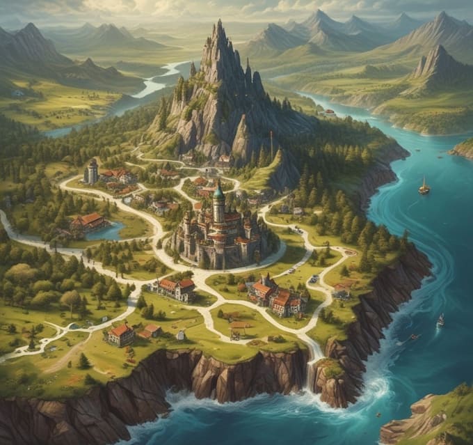 do fantasy map illustration