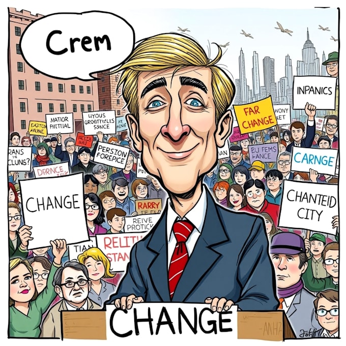draw a political and editorial cartoon