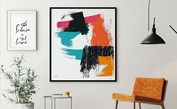 make mid century modern digital wall art for etsy store