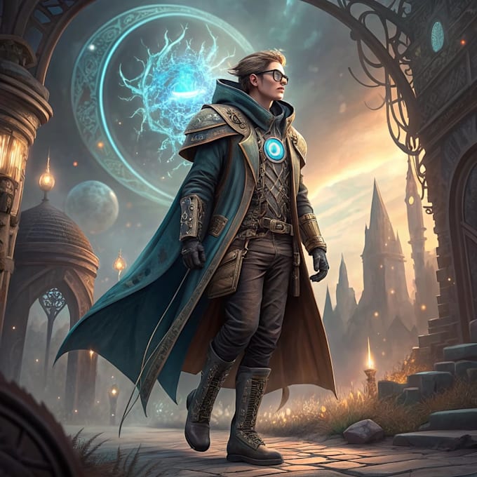 create fantasy, sci fi, character with hyperrealistic style