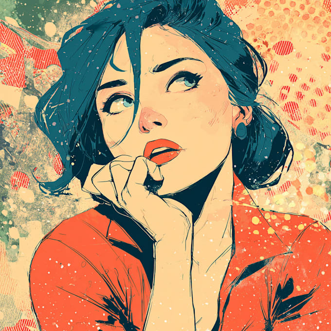 draw in comic style and retro colors
