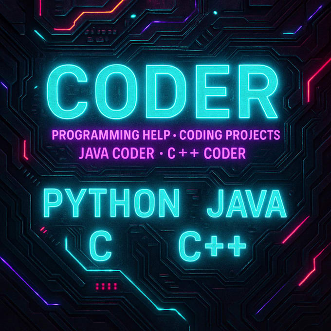 be your coder for java, python, c, cpp programming