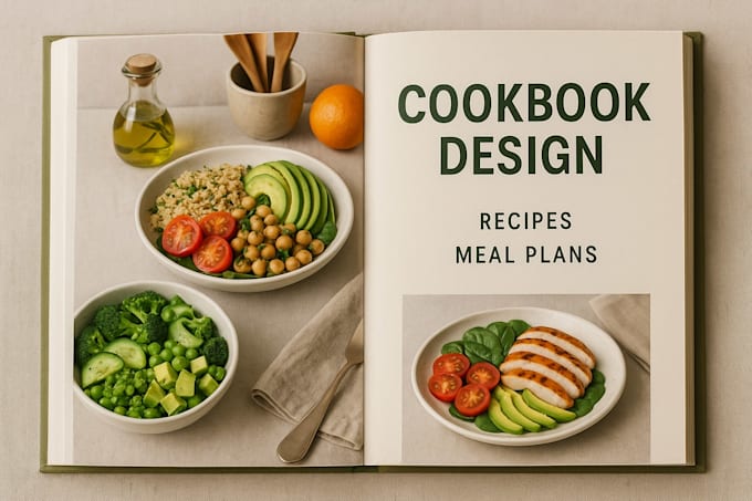 write quality cookbook design, recipe writing and custom meal plan food formula