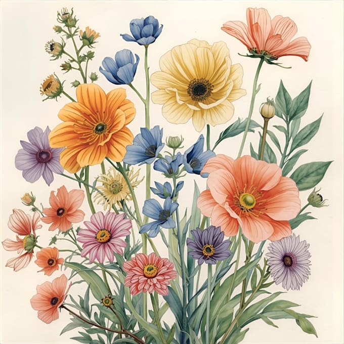 create beautiful botanical or floral illustration