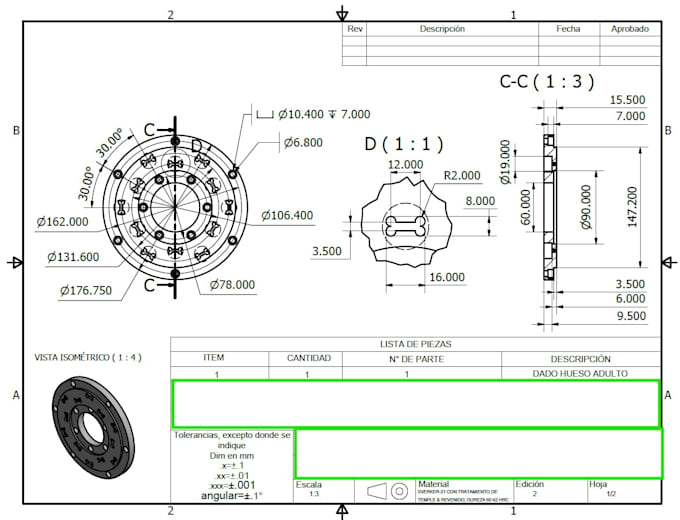 Design 2d and 3d mechanical parts in autocad or inventor by ...