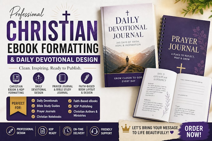 format, design daily devotional, christian ebook, prayer journal christian book