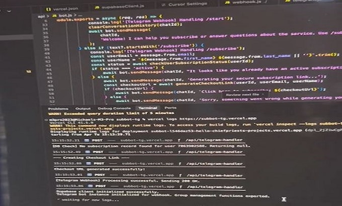 create a custom telegram or discord shop bot with payment integration