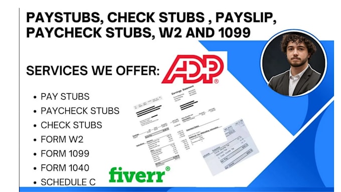 make paystub, checkstub, payroll, 1099, w2 and 1040